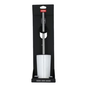 Tatay Ronda Wall Mount Toilet Brush Silver and White Tatay Ronda Wall Mount Toilet Brush Silver and White